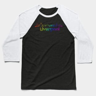 Rainbow Liverpool Waterfront Skyline Baseball T-Shirt